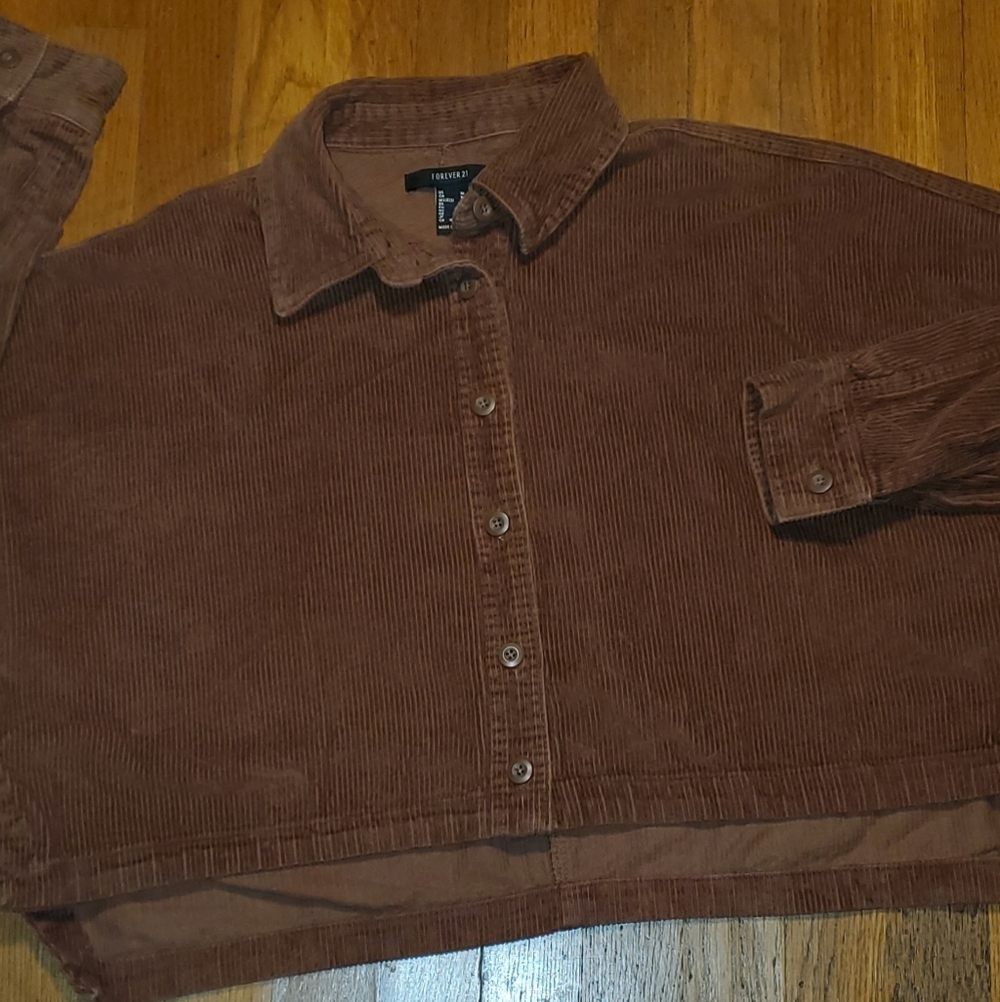 Forever 21 Brown Corduroy Cropped Jacket - Picture 3 of 10